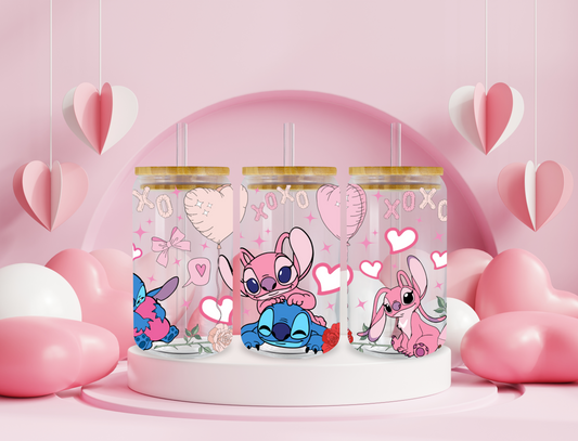 Stitch Valentine’s Day Libbey Glass Can