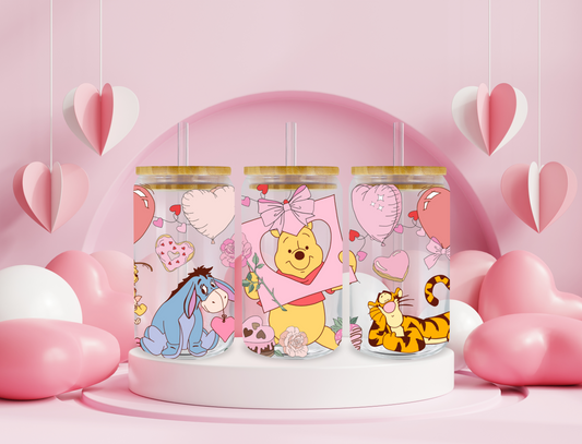 Winnie The Pooh Heart Glass Can