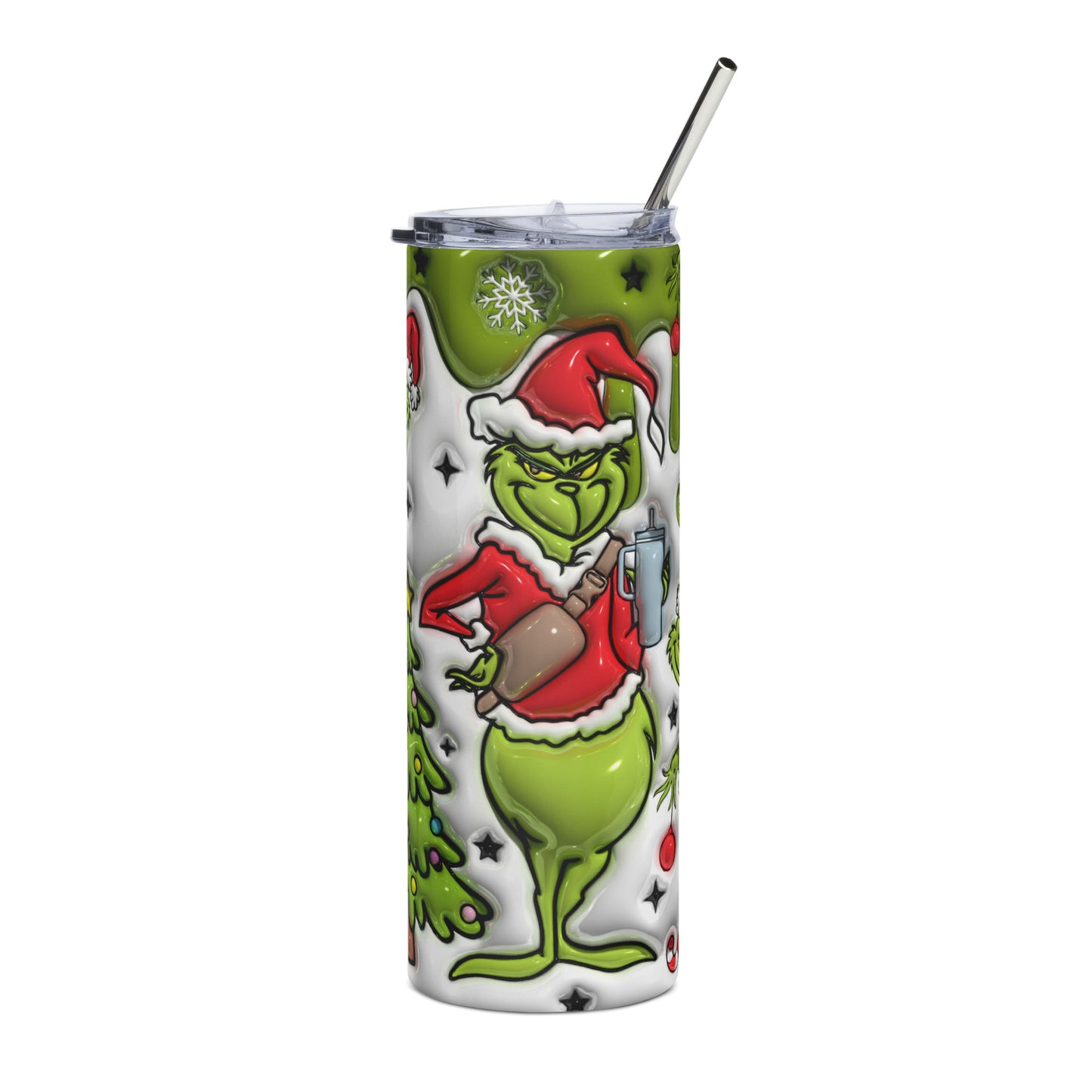 Green Grinch Christmas Stainless steel tumbler